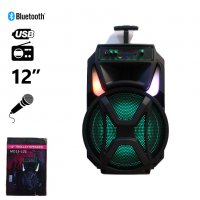 Караоке Тонколона MD13-12L  , 12 инча, Микрофон, Цветомузика, Bluetooth, FM радио, USB, Micro SD, снимка 11 - Караоке - 39625252