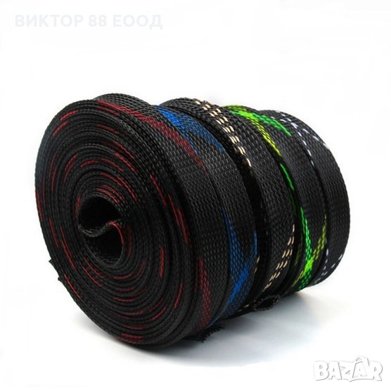 Кабелна оплетка 8мм черно/синьо, снимка 1