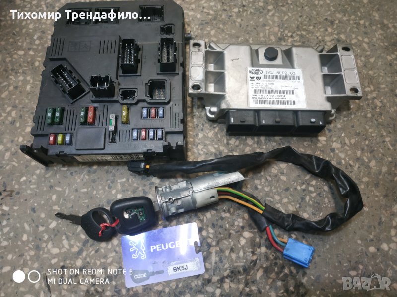 ECU PEUGEOT 206 1.4 9657429680 , IAW 6LP2.03 , BSI E02-00 9653667680 , S118085220E PIN CODE! Комплек, снимка 1