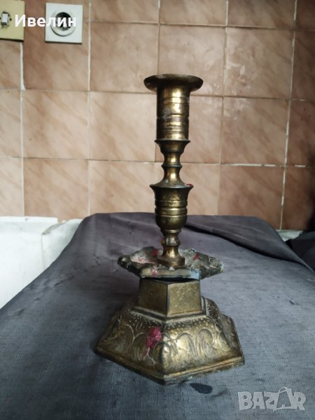 стар метален свещник, снимка 1
