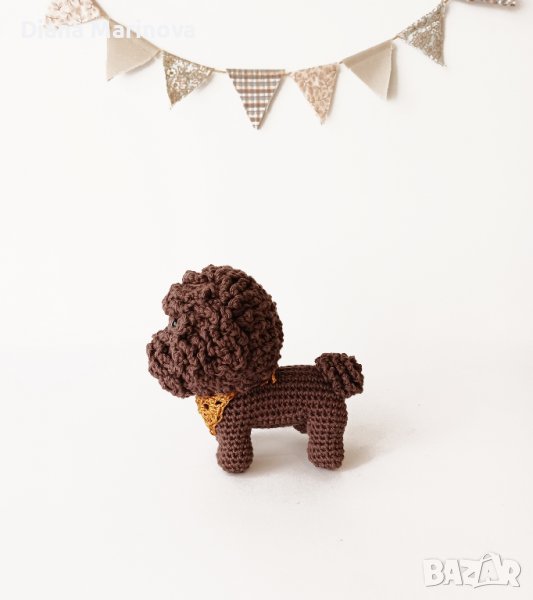 Плетена играчка кученце, подарък за момче, амигуруми, играчка ръчна изработка, снимка 1
