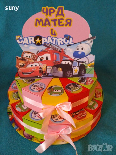 Картонена торта Car Patrol, снимка 1