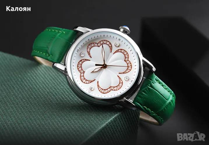 Дамски часовник Skmei 9159 със зелена каишка, снимка 1