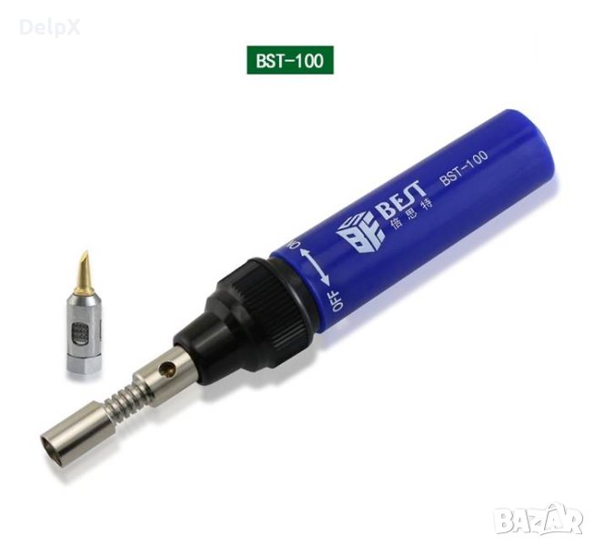 Газов поялник BST-100 регулируем с накрайник 8ml, снимка 1