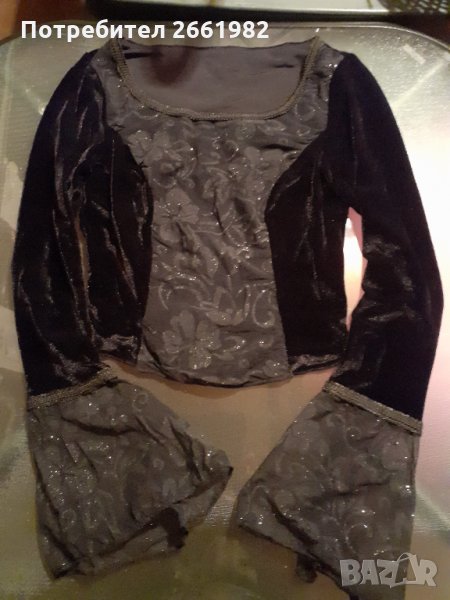 Кадифена черна готик блуза Горгон, снимка 1