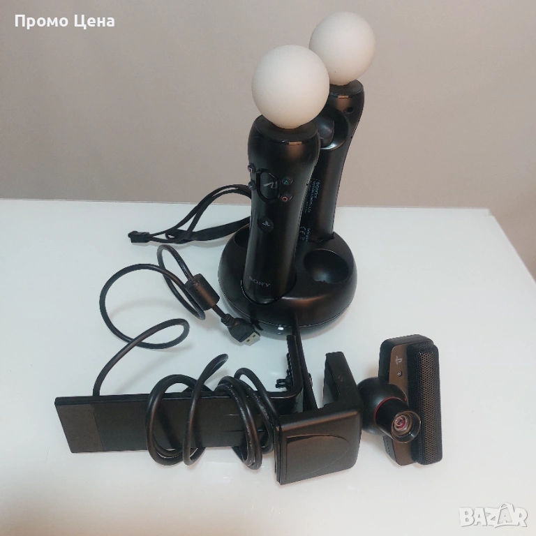 КОМПЛЕКТ PlayStation Move - 2 контролера + Камера + 12 аксесоара + 5 Игри, снимка 1