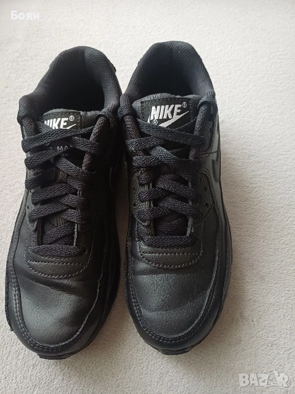 NIKE Сникърси Air Max 90 Leather 302519 001 Черен , снимка 1