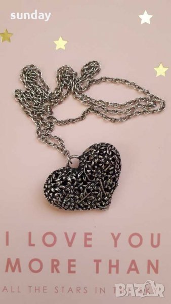 НАМАЛЕНИЕ Колие сърце с цветя, снимка 1