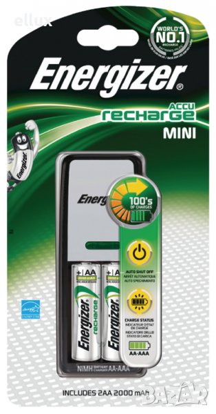 Energizer NiMH Battery Charger AA/AAA 2x AA/HR6 2000 mAh, снимка 1
