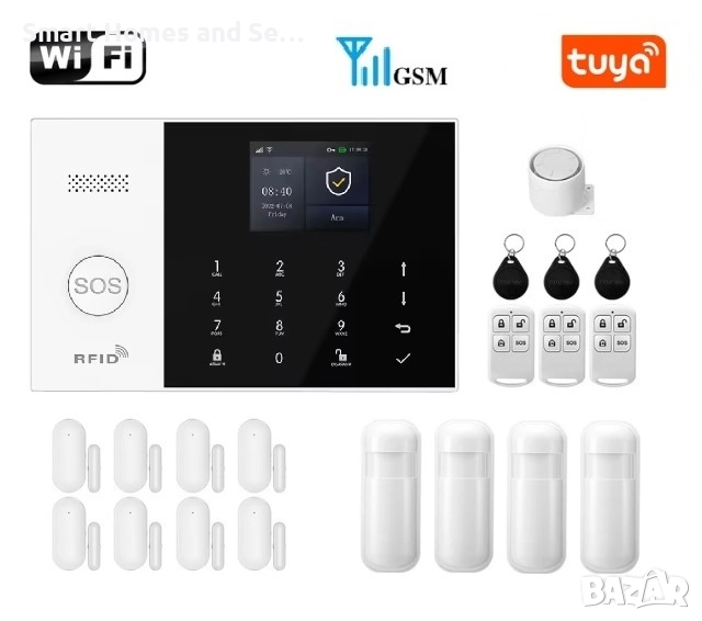 WiFi / GSM Смарт професионална Алармена система PRO+, снимка 1