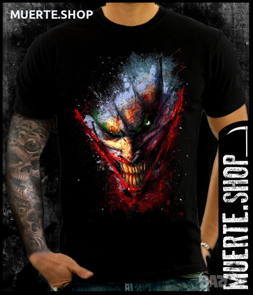 Черна тениска с щампа JOKER ABSTRACT, снимка 1