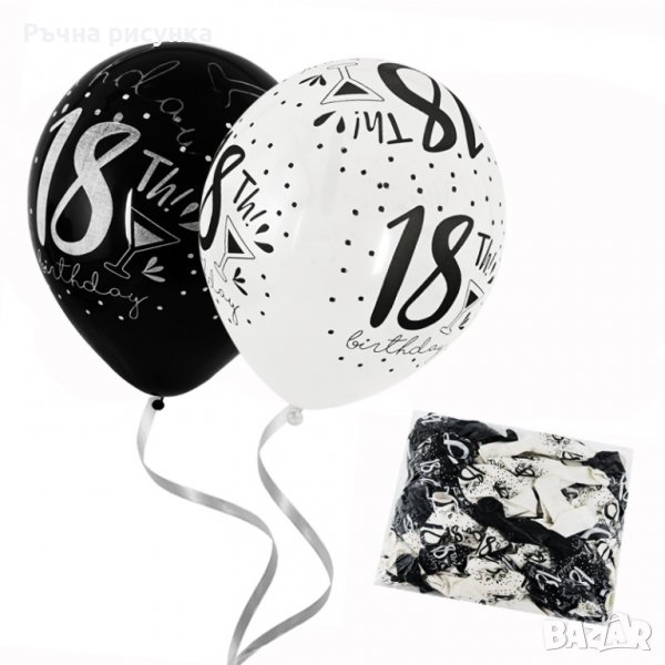 Балони "Happy Birthday 18" /100 броя/, снимка 1