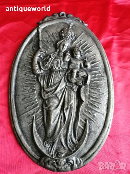 Старо Рядко Метално КАТОЛИЧЕСКО Пано, снимка 1