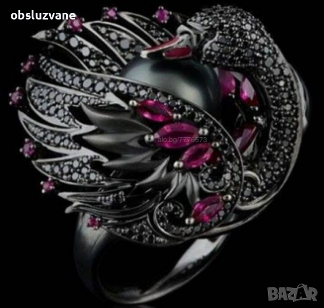 Пръстен "Черния лебед", нов, снимка 1