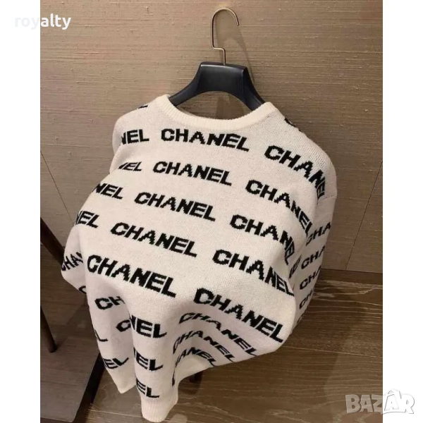 Бял блузон Ch🅰️nel / свободен модел с кръгло деколте, снимка 1