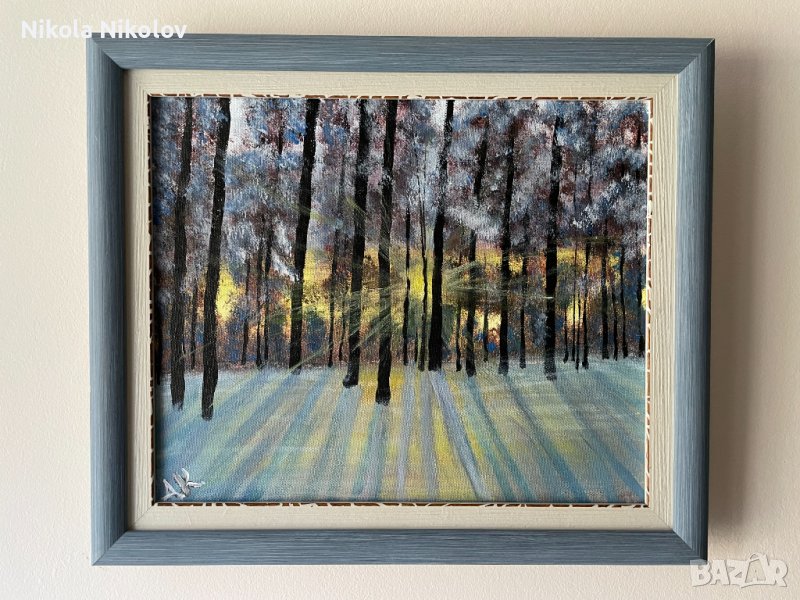 Авторска Картина. Зима в гората, снимка 1