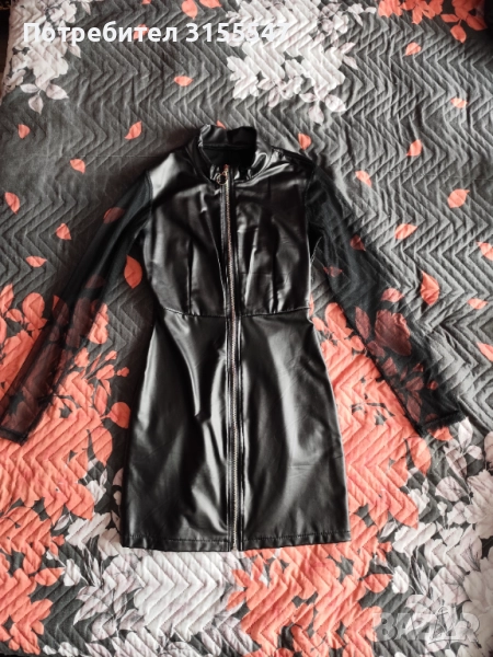 Кожена рокля с цип, снимка 1