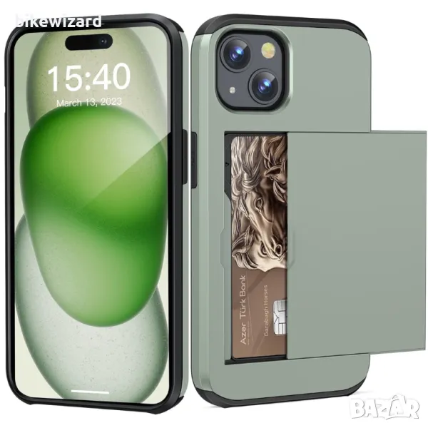  Кейс за iPhone 15 с държач за карти НОВ, снимка 1