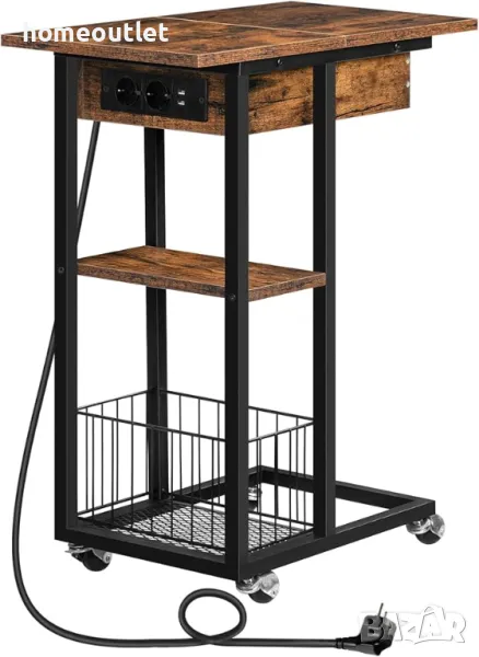 ПРОМОЦИЯ Мултифункционална мобилна масичка с място за съхранение и зарядна станция BF022SF01, снимка 1