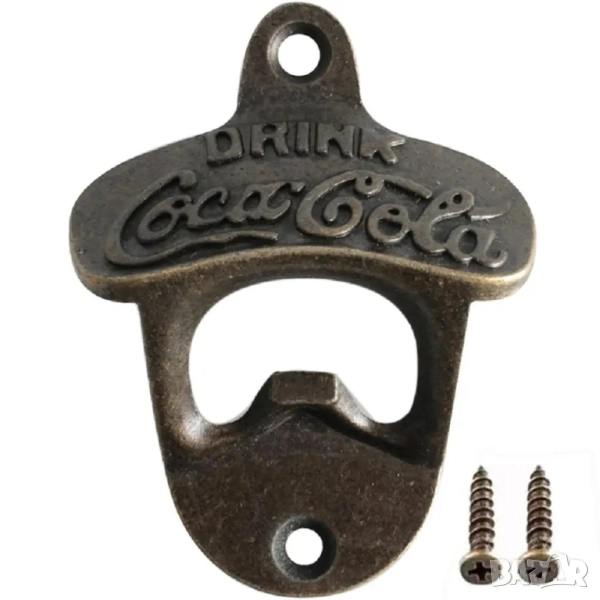 Метална отварачка за бира Coca Cola за стена бар бутилки Fanta Sprite капачки Drink напитки безалкох, снимка 1