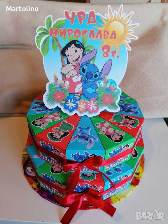 Картонена торта Лило и Стич, снимка 1