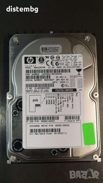 Твърд диск Fujitsu MAN3367MP SCSI Hard Drive 36GB, снимка 1