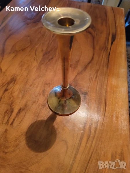 стар немски месингов свещник..., снимка 1