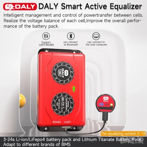 НОВ Активен Балансьор За Батерии 12V 4s Daly Smart BMS Lifepo4 CAN 1A Active Balance 4S Smart Balanc, снимка 1