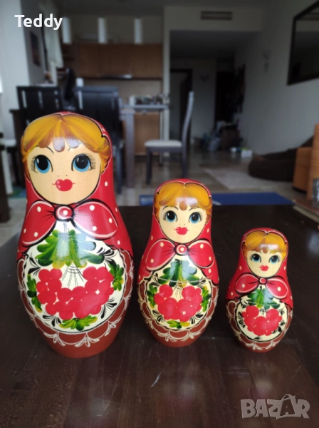 Голяма матрьошка, 27 см, 3 в 1, СССР, снимка 1