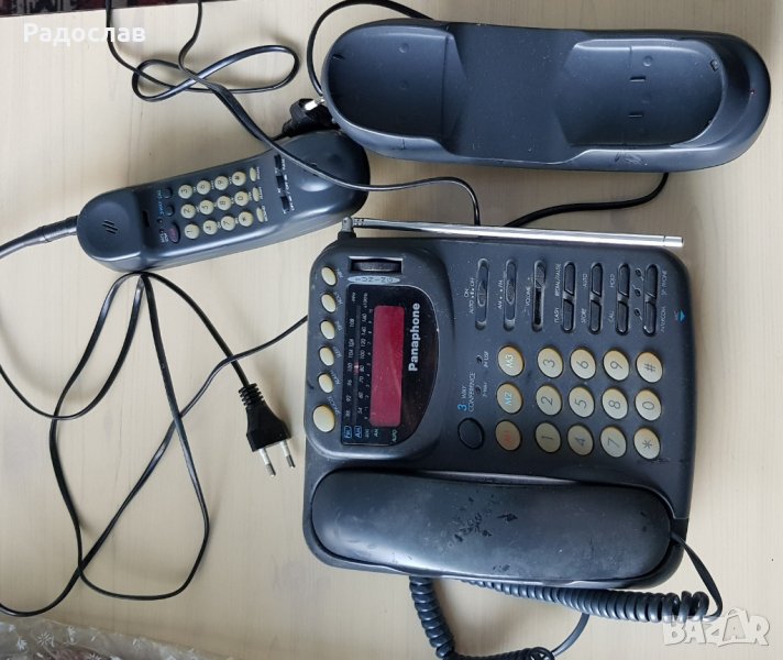 Продавам стационарен комбиниран телефон сустема майка с подвижен дъщерен телефон и радио, снимка 1
