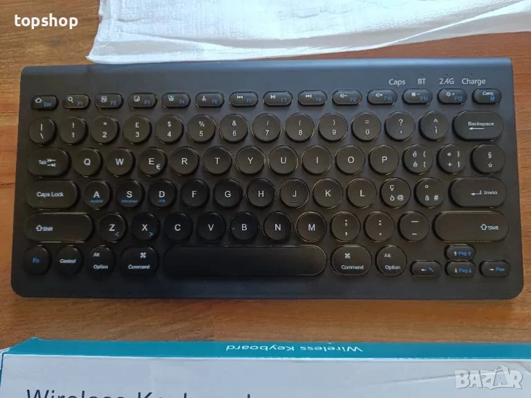 НОВА, ТЕСТВАНА безжична клавиатура с блутут и донгъл, компактна тиха клавиатура за лаптоп, компютър, снимка 1