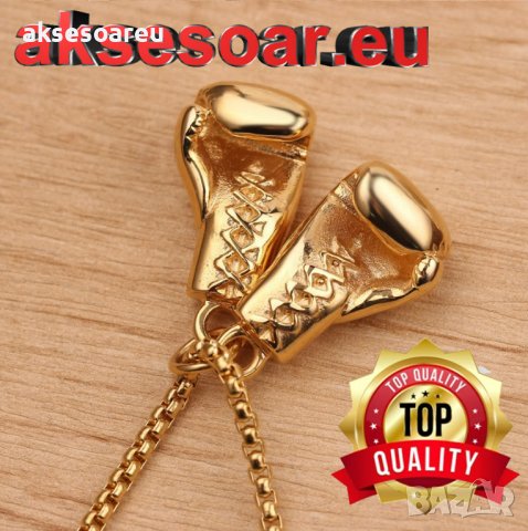 Синджир с висулка 2 мини боксови ръкавици колие хип-хоп верига спортни фитнес аксесоари бижута колие, снимка 11 - Колиета, медальони, синджири - 38283271