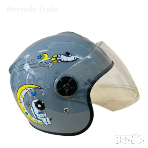 Детска каска за мотор Mercado Trade, За скутер, XS размер, Сив и розов, снимка 7 - Аксесоари и консумативи - 51282566