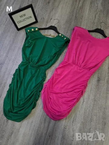 НОВА рокля с гол гръб в зелен чер циклама на намаление , снимка 4 - Рокли - 45879168