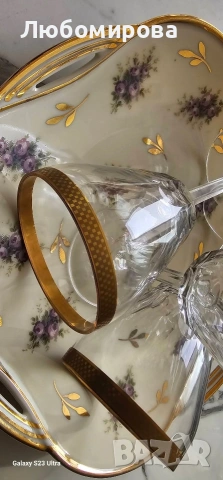 Кристални чаши на столче, снимка 4 - Чаши - 53912796