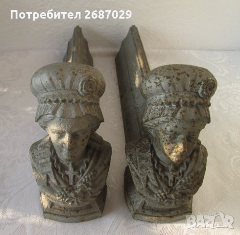 2 бр бюст или архитектурен елемент, метал, снимка 3 - Други ценни предмети - 32000419