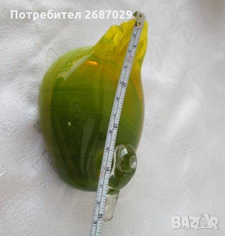 Стъклено преспапие масивна птица патка гъска фигура статуетка и  кутия антика метална, снимка 5 - Статуетки - 29124971