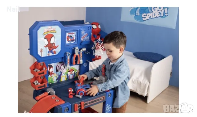 Детска работилница Smoby - Spider-man Спайдър мен , снимка 12 - Коли, камиони, мотори, писти - 56473295