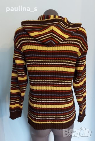 Пъстър пуловер с качулка / голям размер , снимка 5 - Блузи с дълъг ръкав и пуловери - 35541006