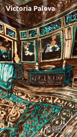 Винтидж шал- картина колекционерска находка, снимка 3 - Шалове - 51755973