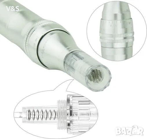 Dermapen TBPHP M1 Надградена електрическа безжична писалка за красота LCD екран с 12 резервни касети, снимка 4 - Масажори - 48665626