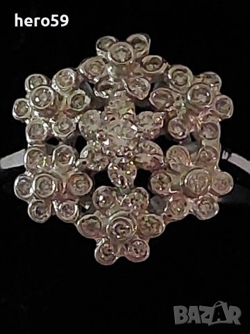Дамски златен пръстен с брилянти(тотал 1,4 карата)бяло злато 18к., снимка 3 - Пръстени - 38897469