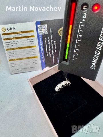 Сребърни пръстен с мойсанит (Диамант) 2.5 карата, снимка 14 - Пръстени - 54117348