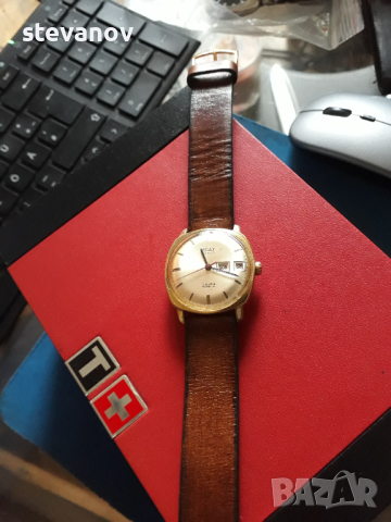 швейцарски часовник ряадък модел от старите , снимка 3 - Мъжки - 44527086