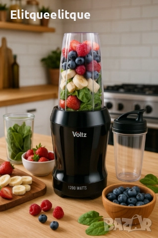 Блендер нутри Voltz, 1200W, 2 чаши с вместимост : 1 л./ 0.8л., Черен или Червен, снимка 3 - Друга електроника - 52175570