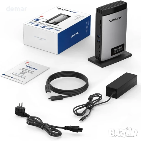 USB C докинг станция за лаптоп WAVLINK, три монитора, 2*DP, HDMI, снимка 8 - Друга електроника - 51300164