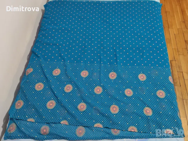 Турски шал/ парео в цвят тюркоаз и мотиви слънце - 210 x 90 см, снимка 2 - Шалове - 50383952