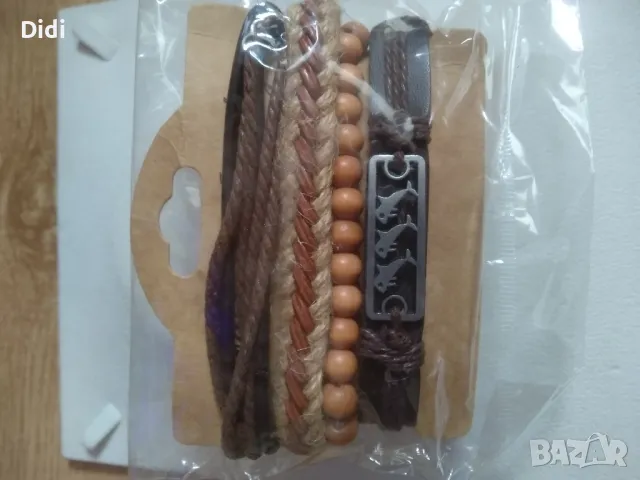 Гривни кожа и мъниста зодия Лъв йероглифи , снимка 4 - Гривни - 49088988