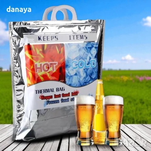 6039 Термоизолираща торба термо чанта за топли и студени храни, 2 размера, снимка 2 - Спортна екипировка - 51250273