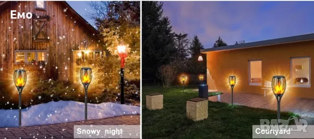 Промоция: Соларна LED Лампа имитираща огън със светлинен сензор, размер: 7 х 51 см, снимка 7 - Соларни лампи - 48045633